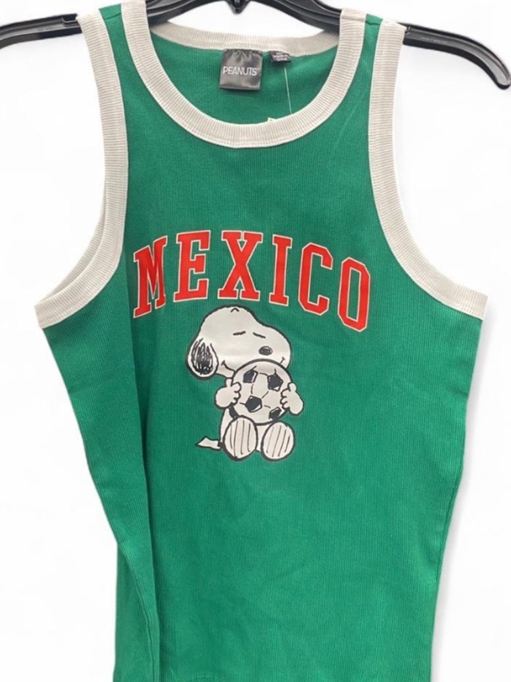 Peanuts Mexico Snoopy Soccer Tank Top with white Trim